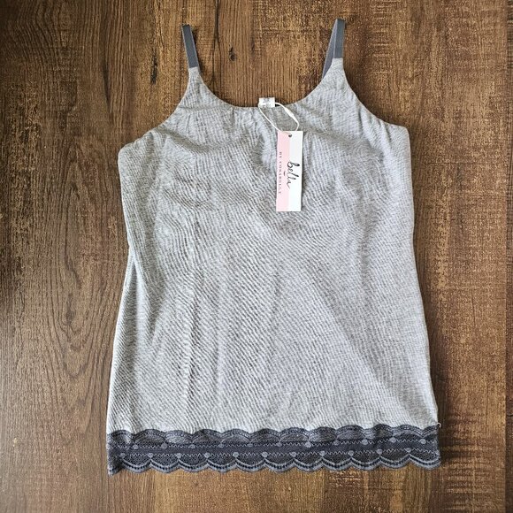 NWT!! Cosabella Avi Cotton Tween Spaghetti Strap Camisole Tank, Heather Gray - Picture 1 of 8